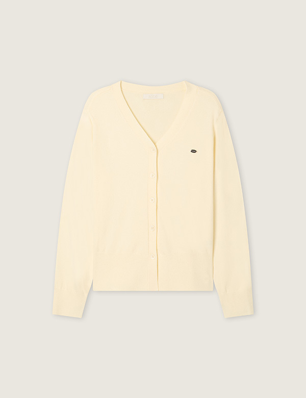 Кардиган на каждый день с V-вырезом Cream_RMCKG23R98