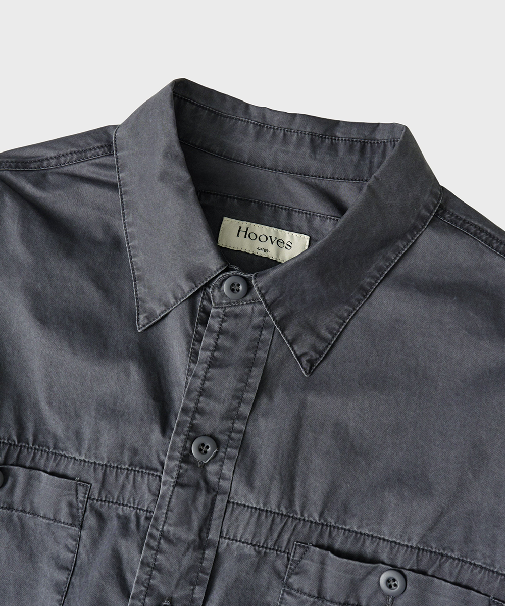 Trail Pocket Washed Shacket blue grey