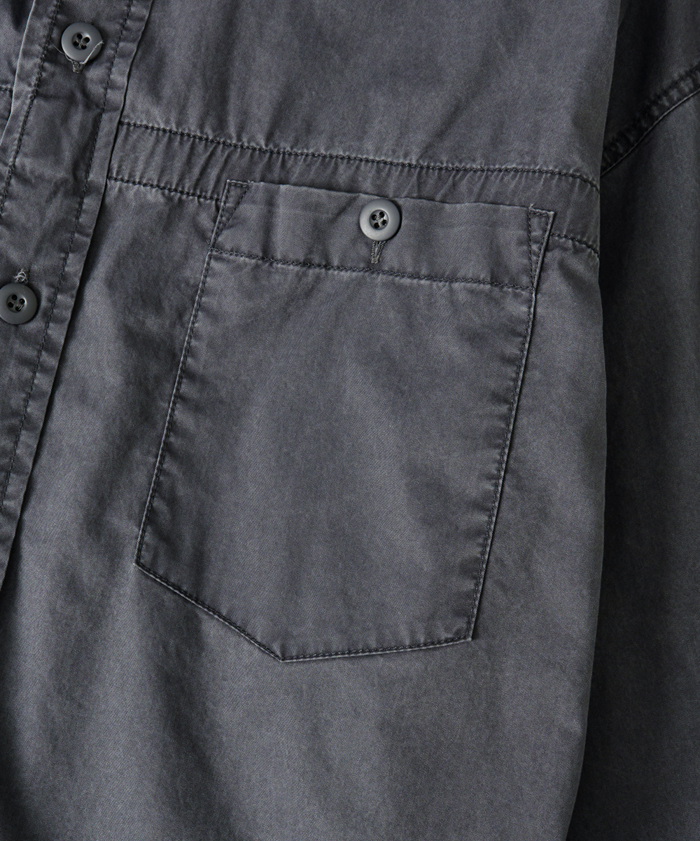 Trail Pocket Washed Shacket blue grey