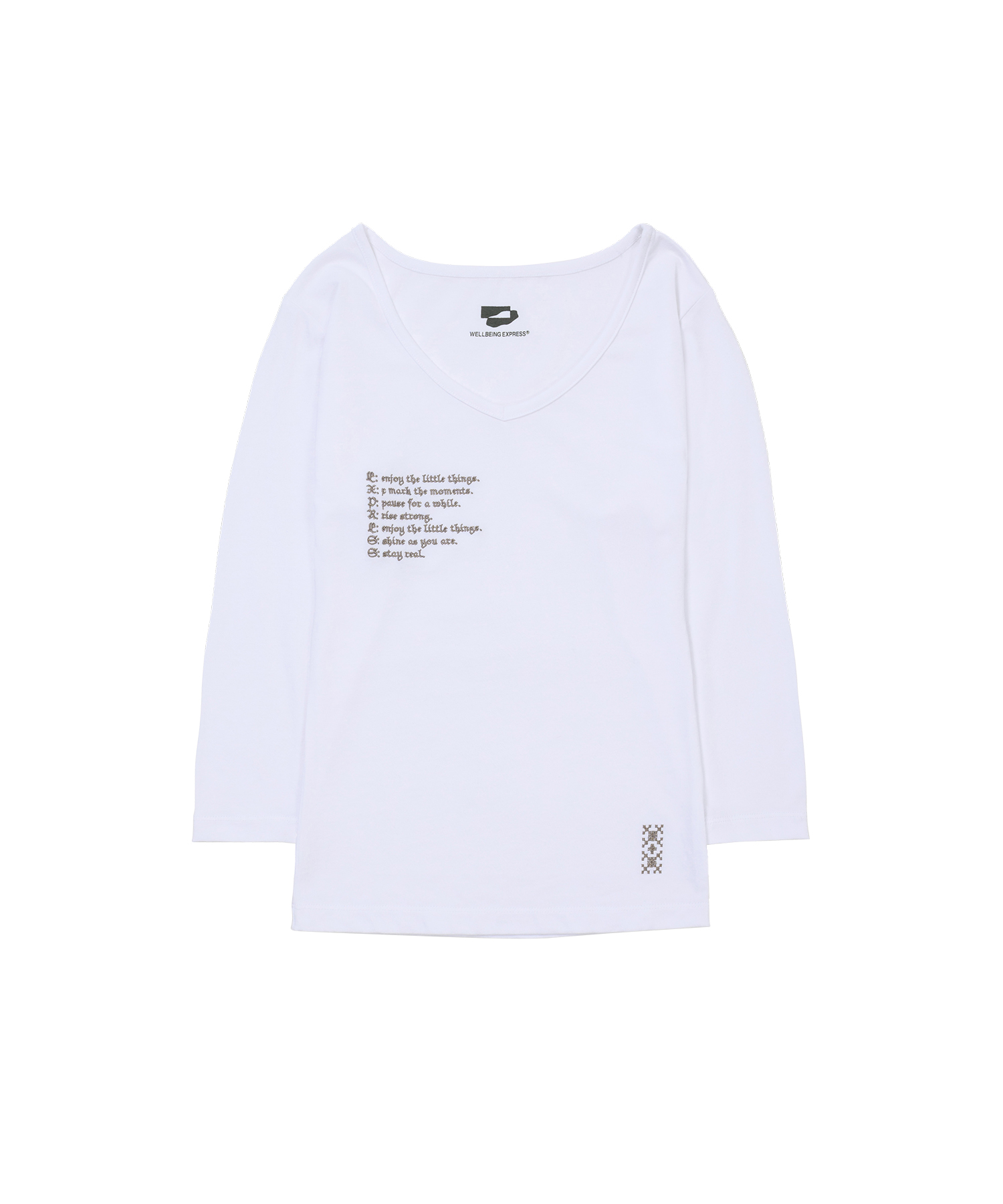 V neck 3/4 sleeve White