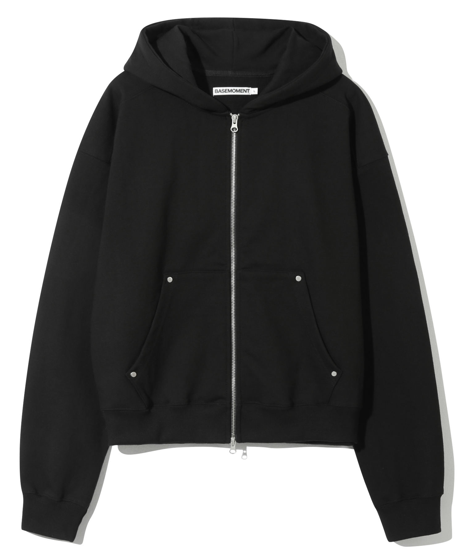 Rivet Crop Hood Zip-up (Heavy Weight) чёрный