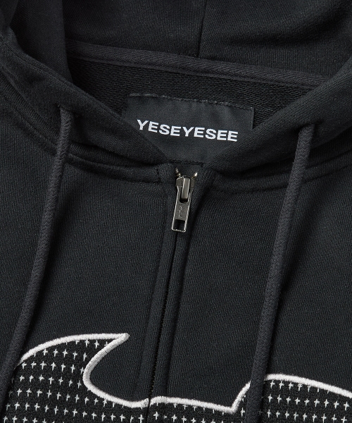 MUSINSA | YESEYESEE Bullet Holes Zip-up Hoodie Black