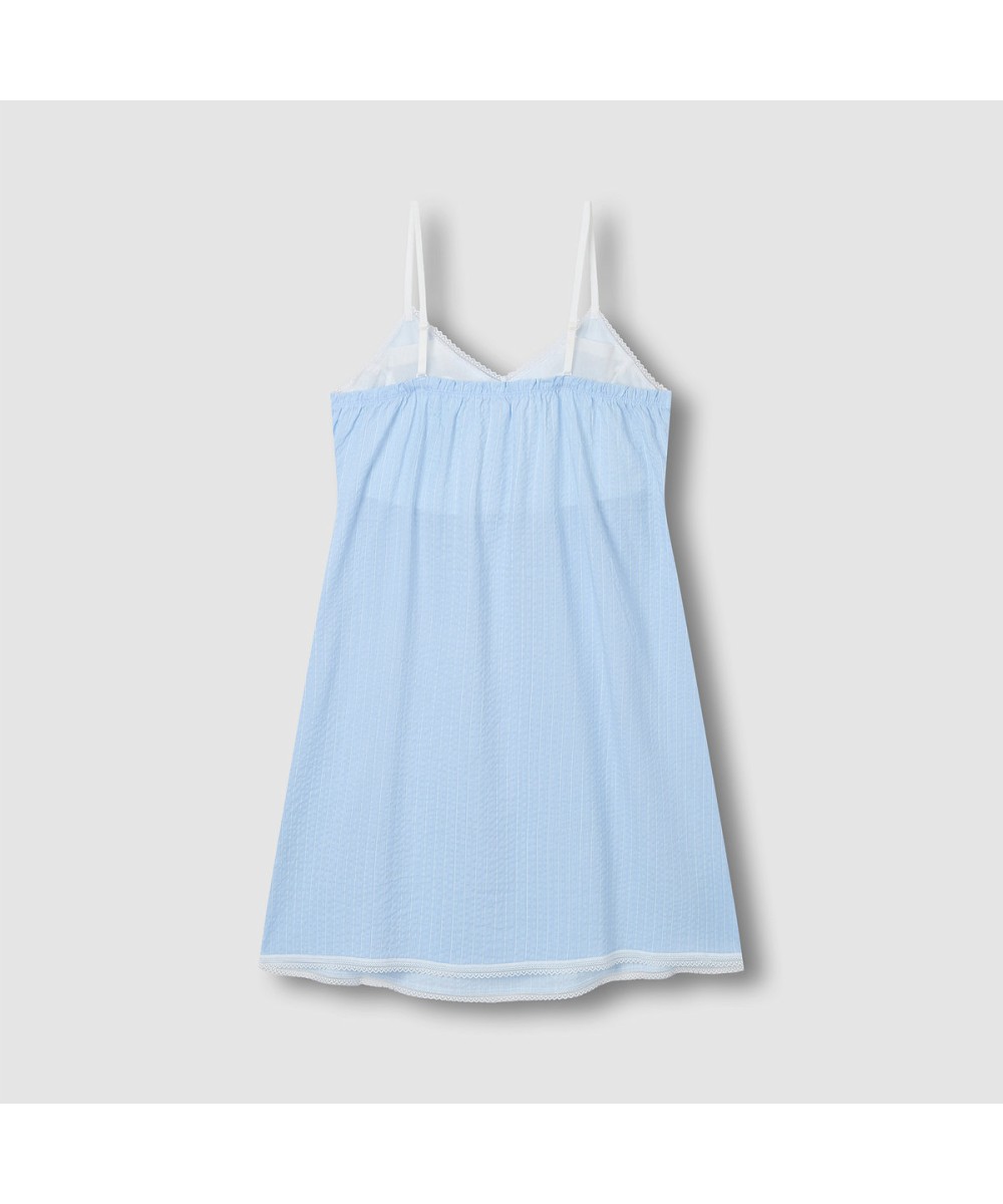 Женское платье-комбинация из хлопка и вискозы_Light Blue