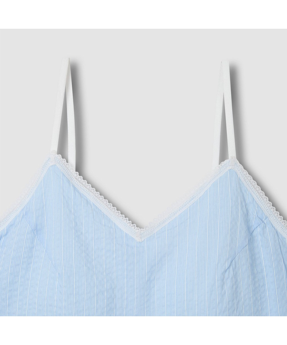 Женское платье-комбинация из хлопка и вискозы_Light Blue
