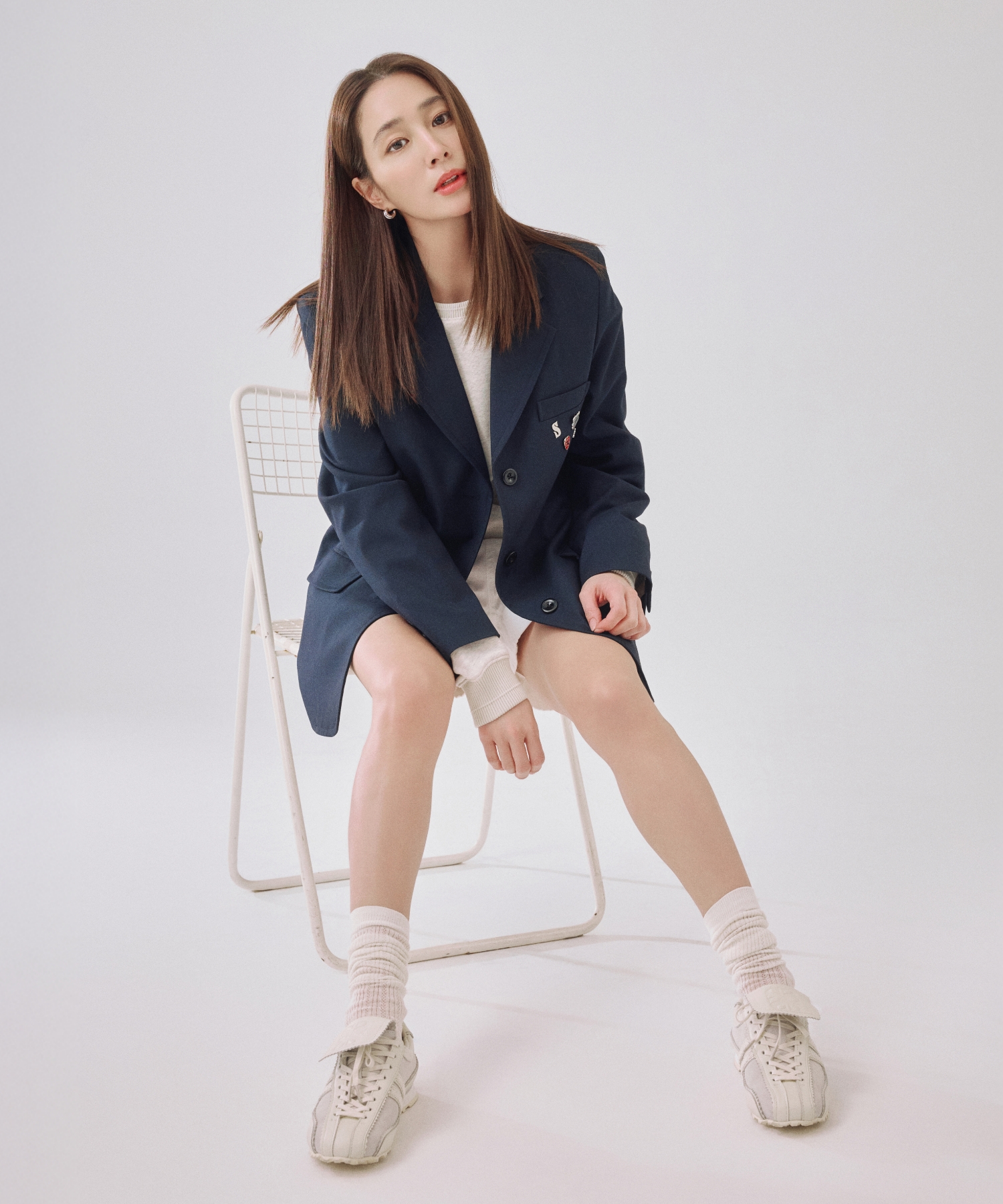 (W) 3-Button Single Blazer Navy