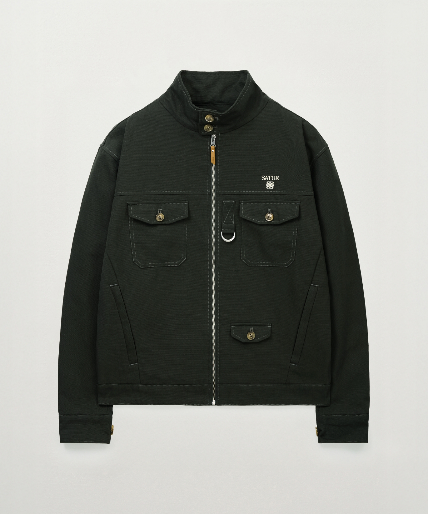 High Neck Workwear Jumper Khaki