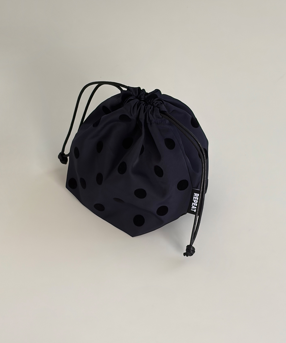 Синий мешочек на завязках в горошек ML (2size)