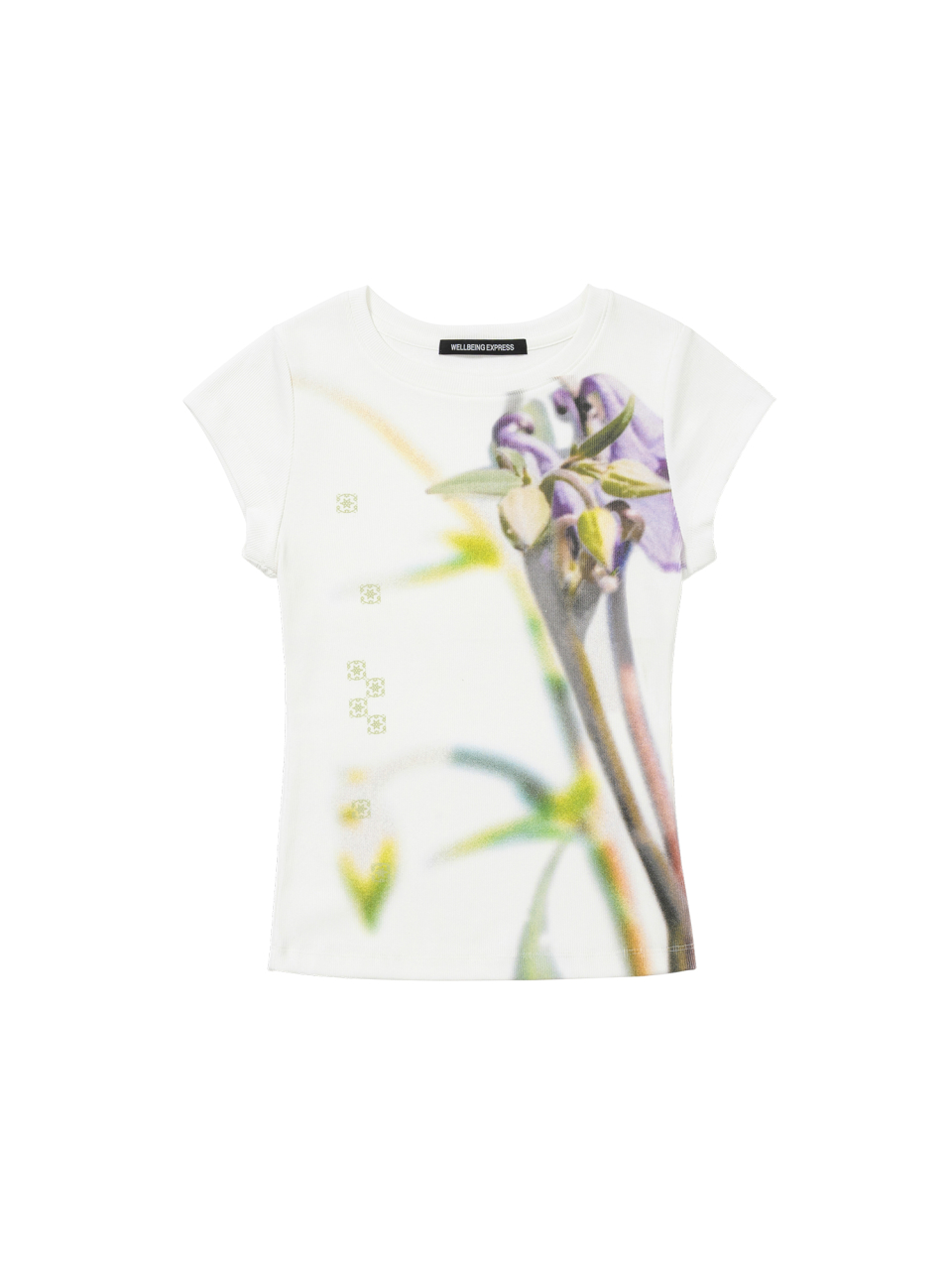 FLOWER HALF SLEEVE TEE - 3 COLORS WHITE