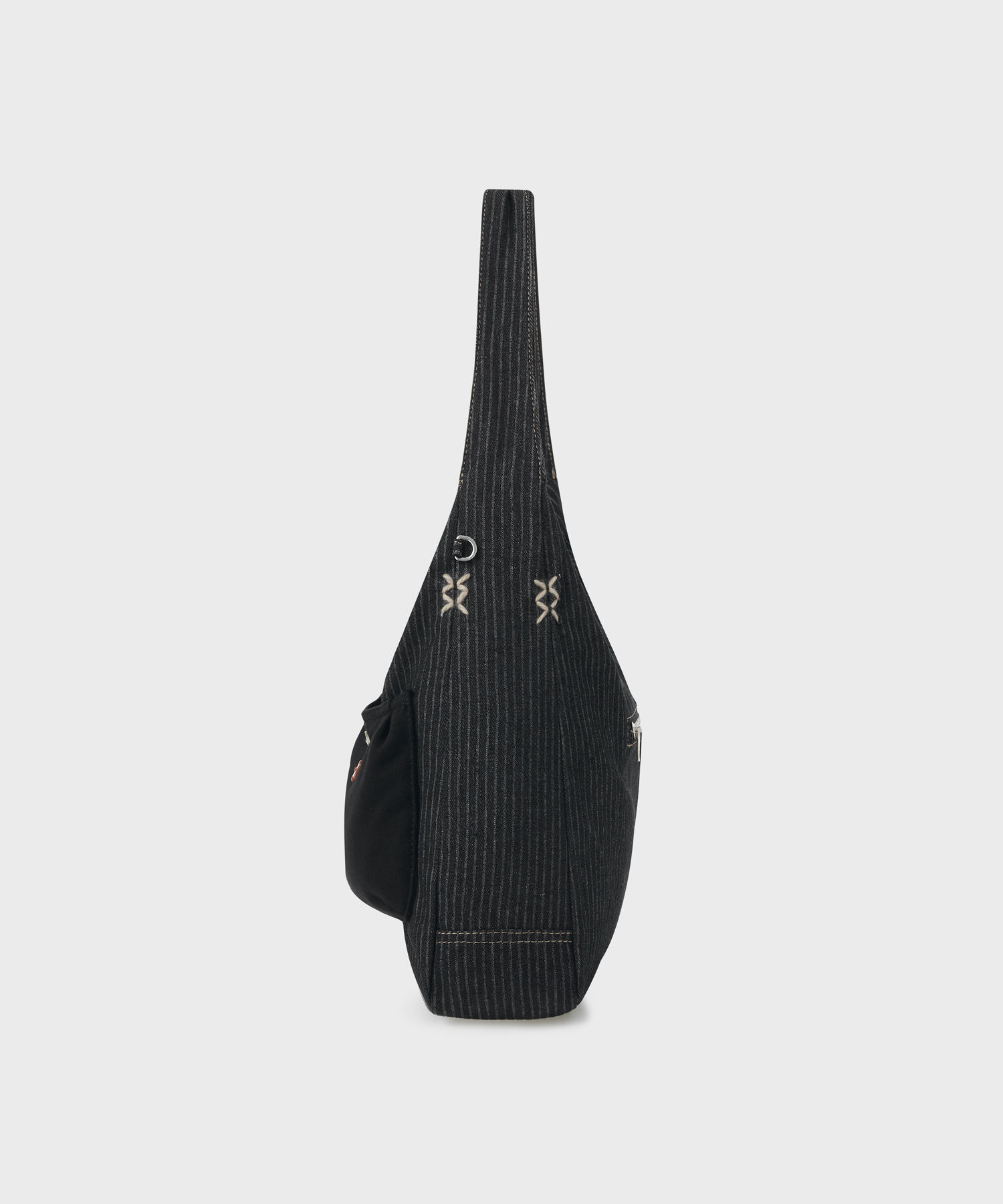 DENIM HOBO BAG (BLACK)