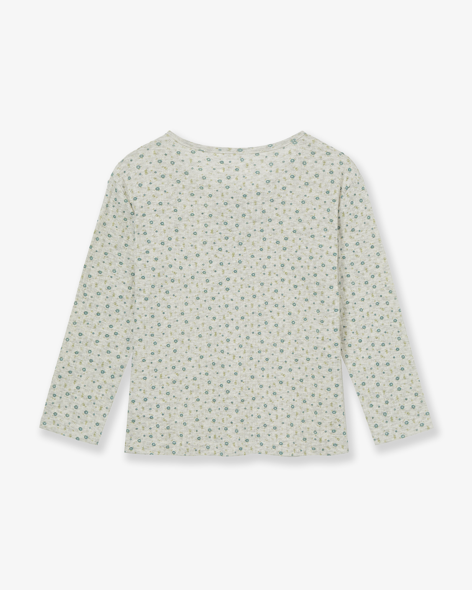 FLOWER HENLEY NECK TEE [OATMEAL]