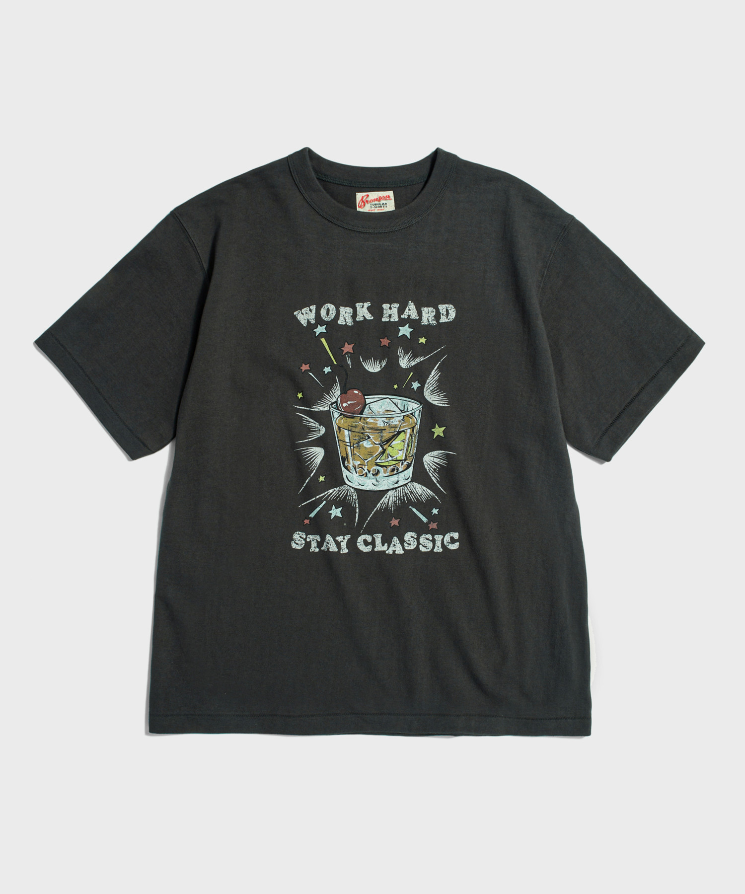 Vintage Cocktail Loopwheeled Graphic Tee Vintage Black