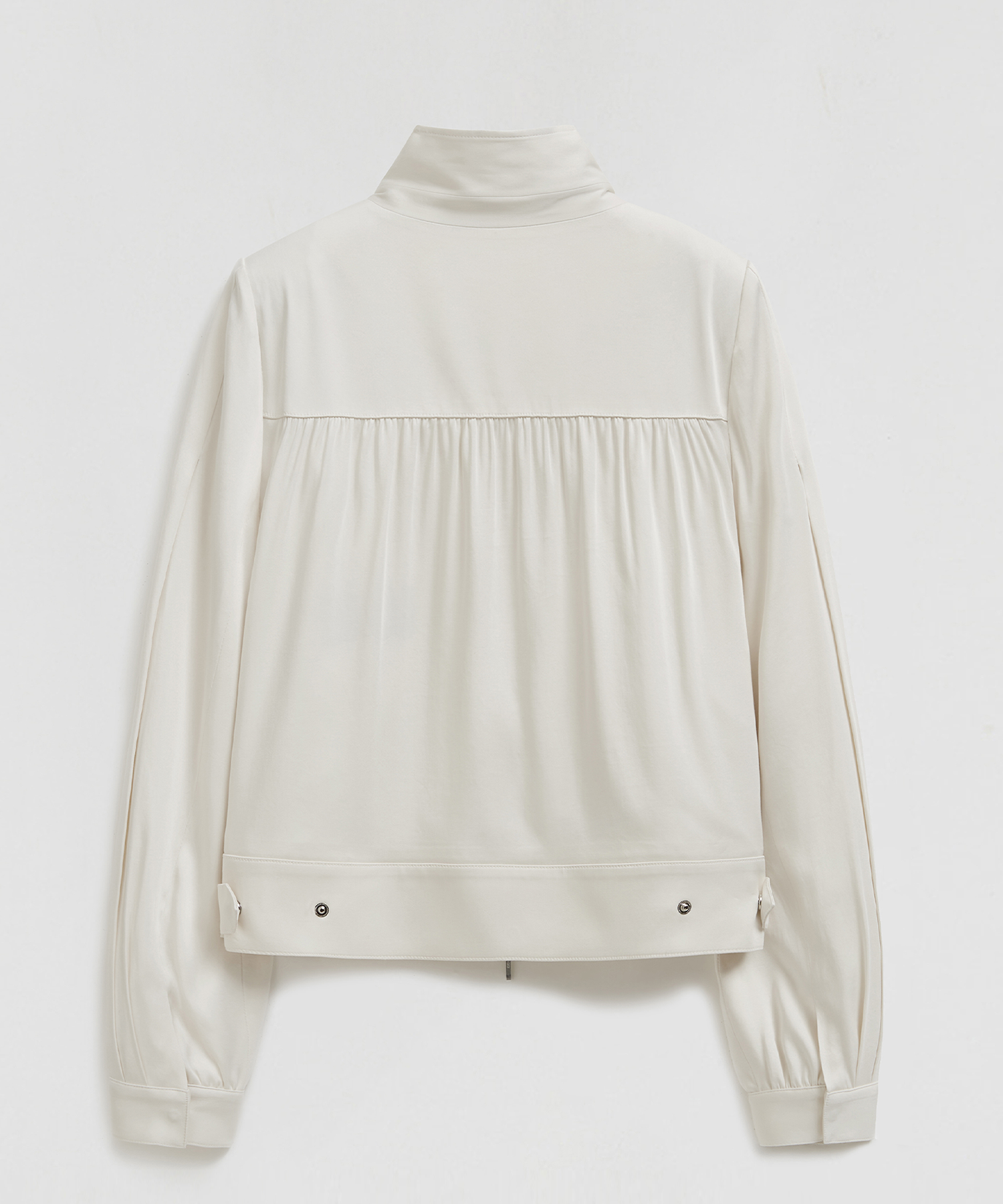 Dion Lyocell Shirring Jacket Satin Cream