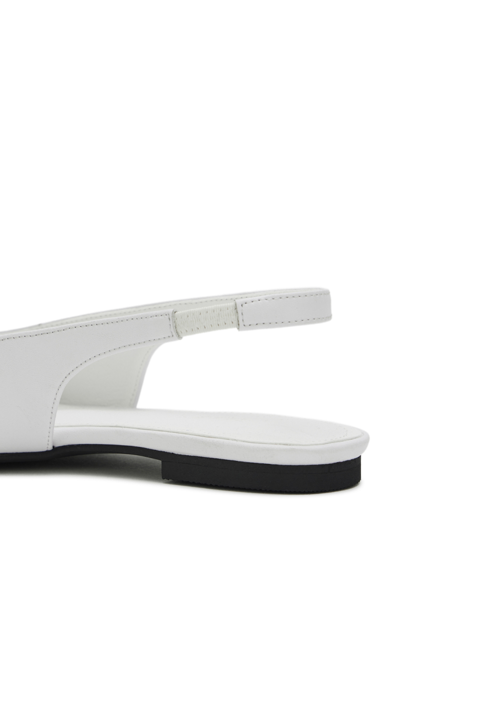 BUCKLE STUD AND EYELET SLINGBACKS - 3 COLORS WHITE