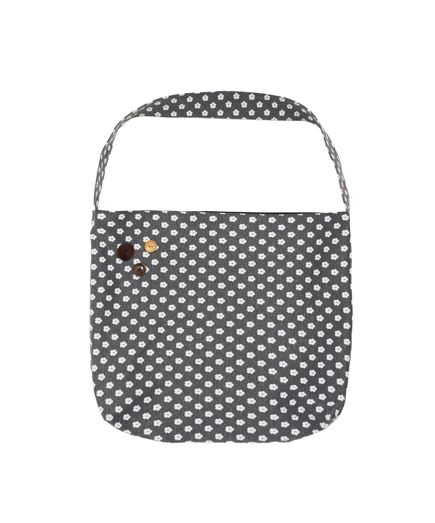 Reversible Three Wood Button Vintage Bag Gray