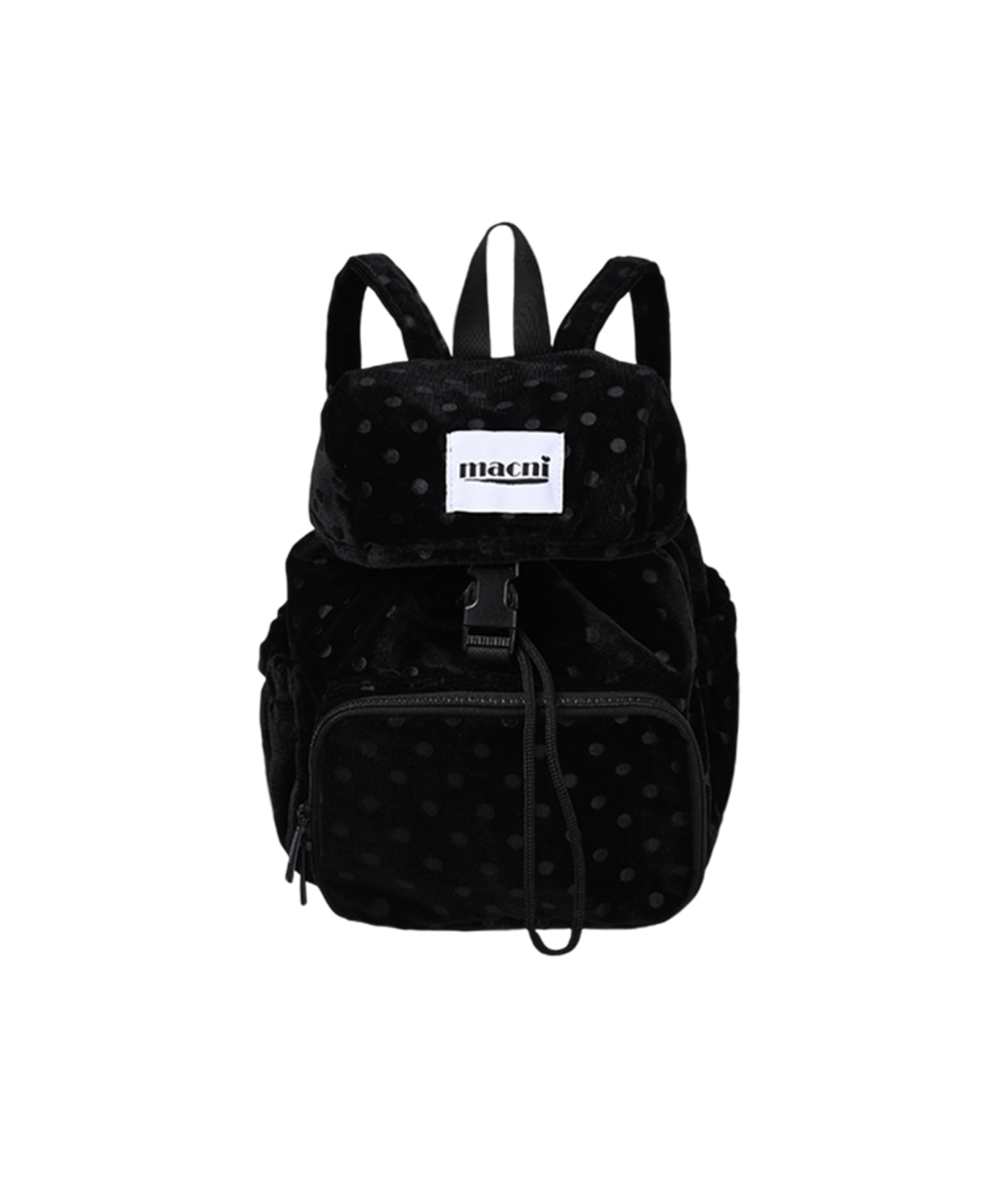 DOT VELVET MINI BACKPACK BLACK