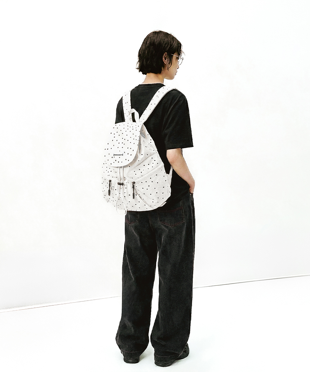 Twinkle Dot Flap Backpack Cream