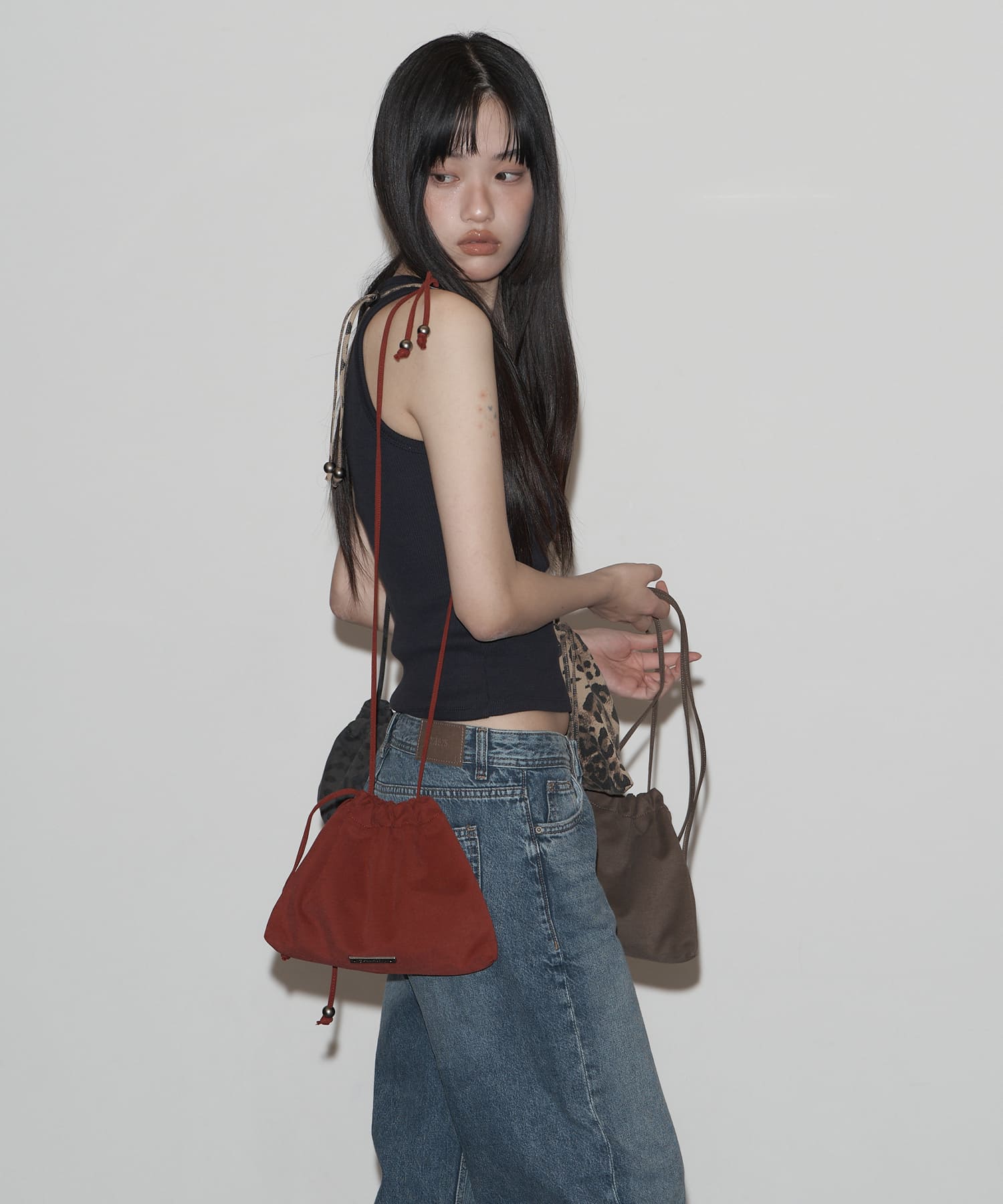 Solid Pouch Bag RED
