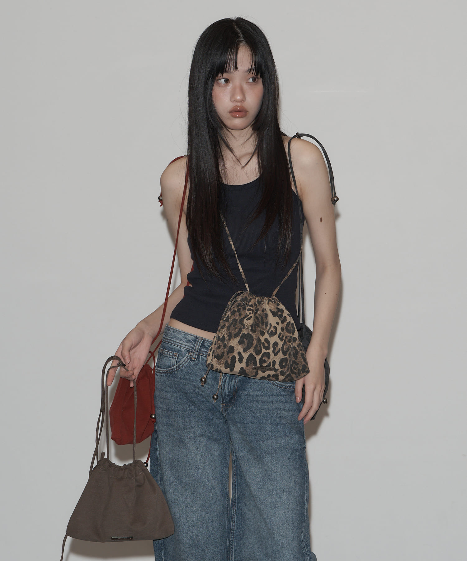 Solid Pouch Bag RED