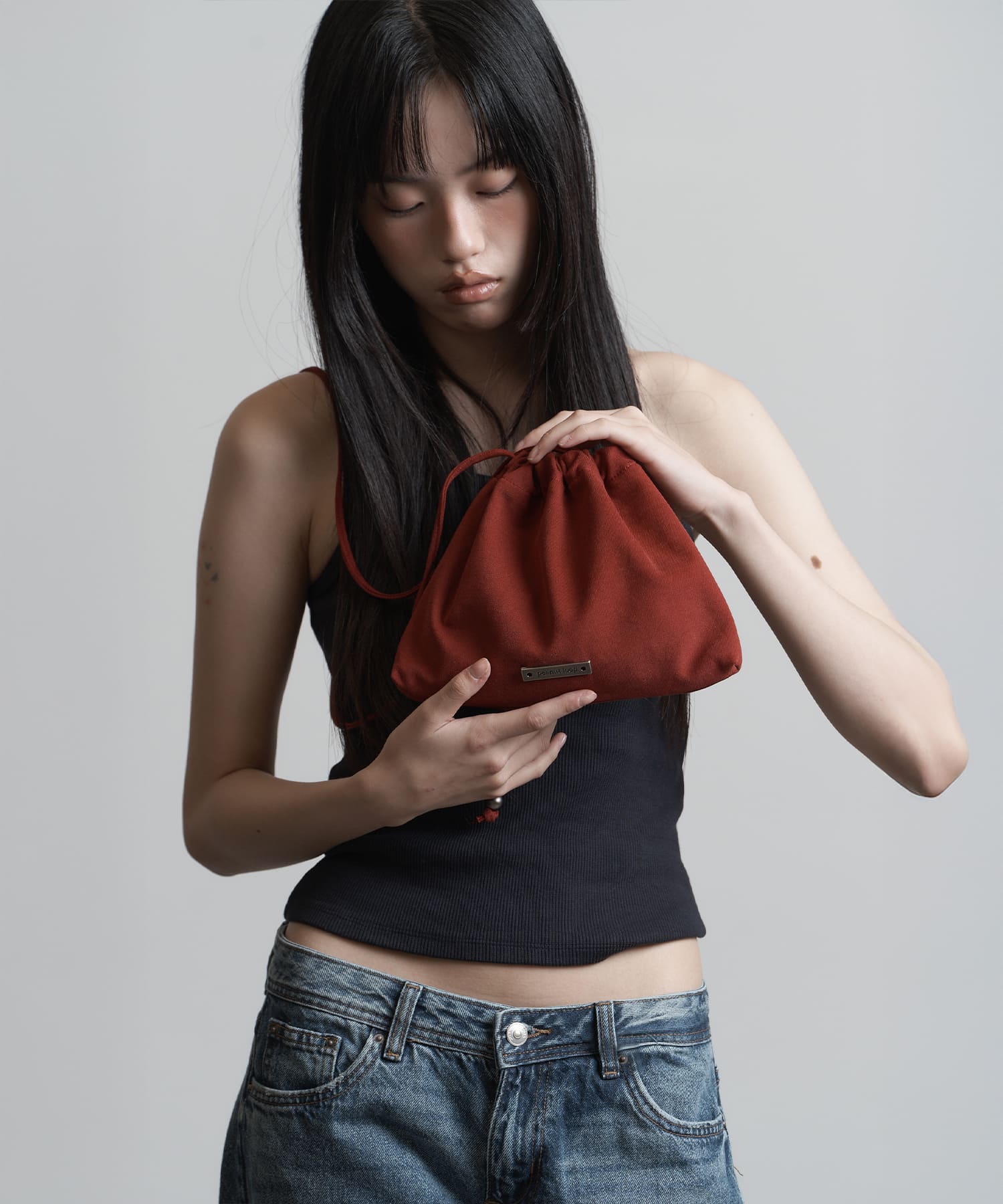 Solid Pouch Bag RED