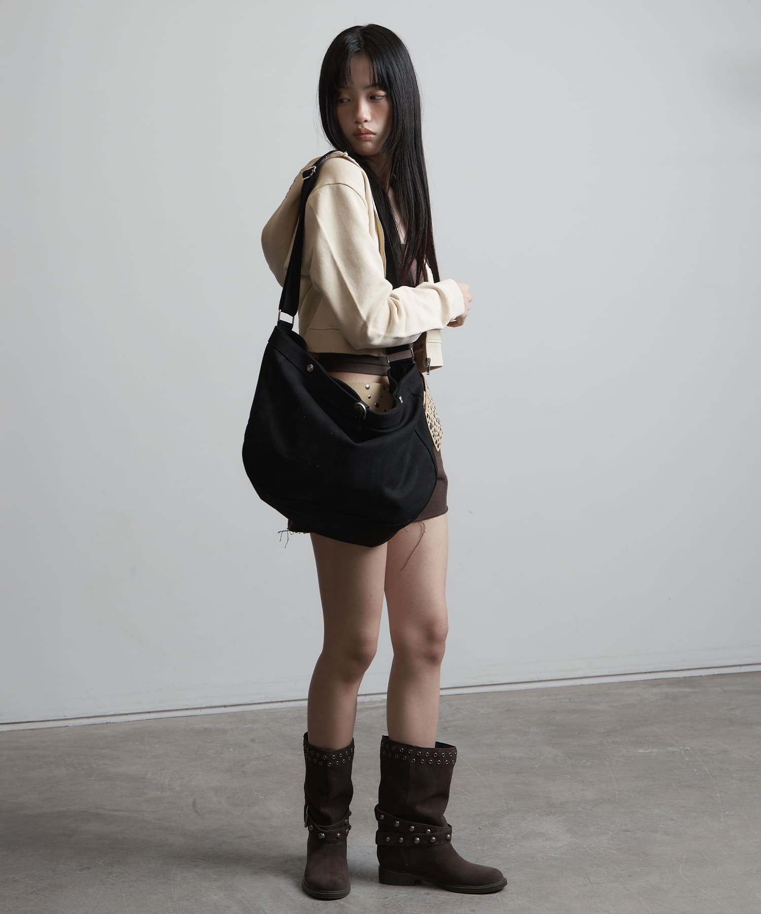 Spiral Canvas cross bag Black