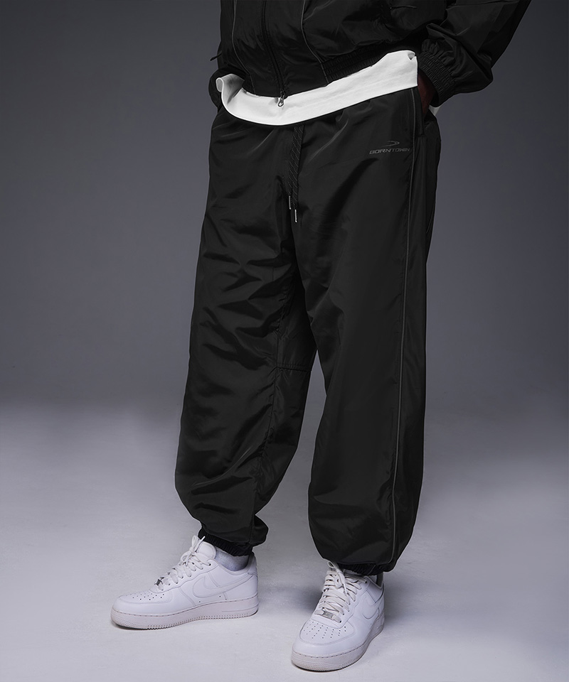 woven piping track брюки [black]