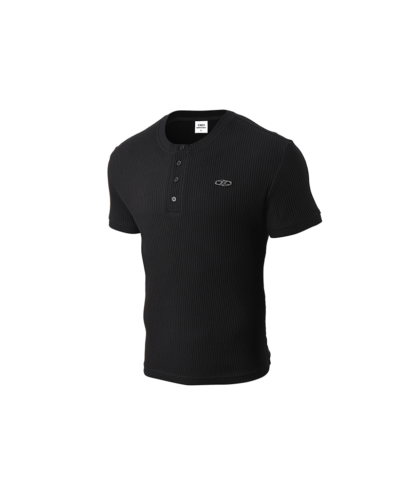 b pendant henry neck muscle fit T-SHIRTS [black]