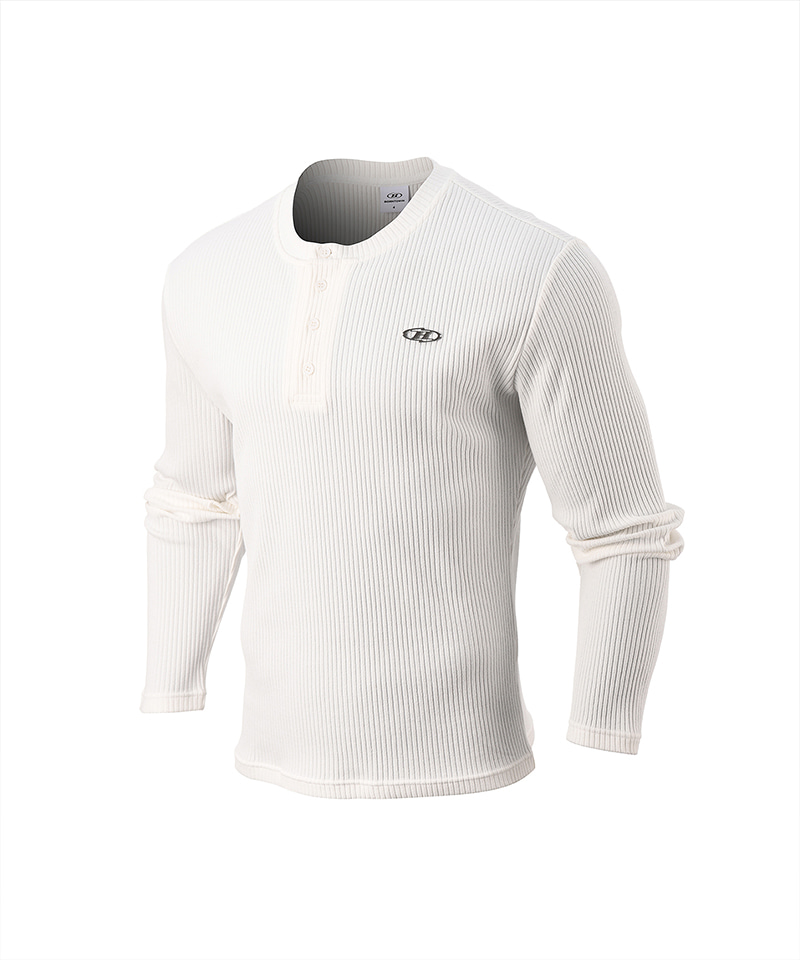 b pendant henry neck muscle fit long sleeve [white]