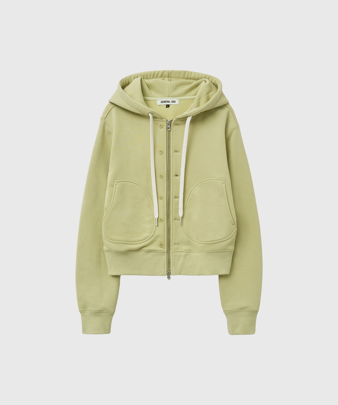 woman snap hood zip-up [avocado]