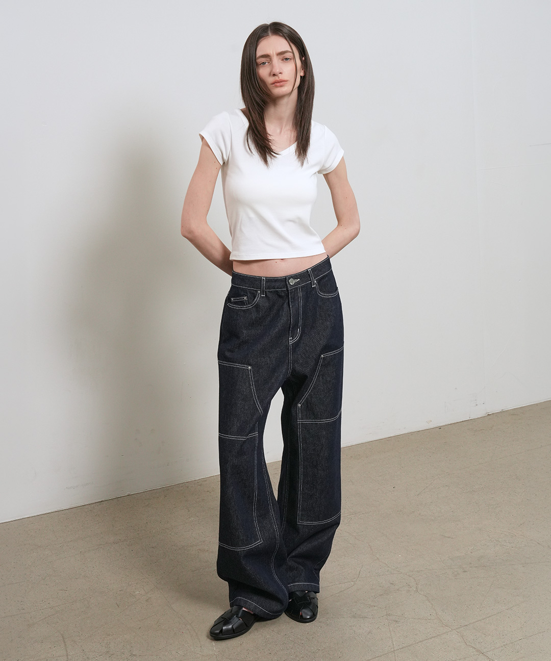 woman daily short sleeve v-neck футболка [white]