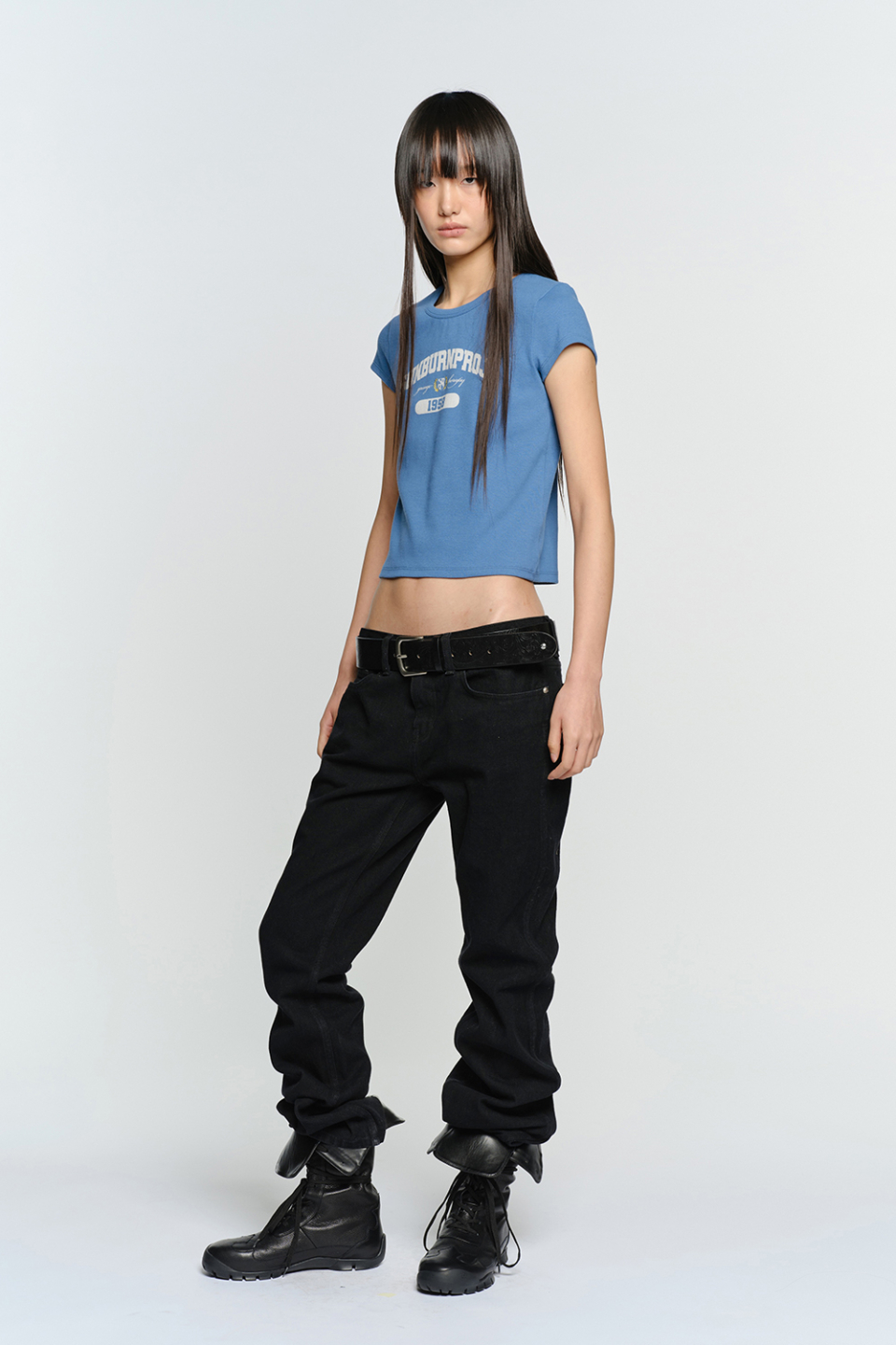 SUNBURN LOGO CAP SLEEVE T-SHIRT - 2 COLORS BLUE