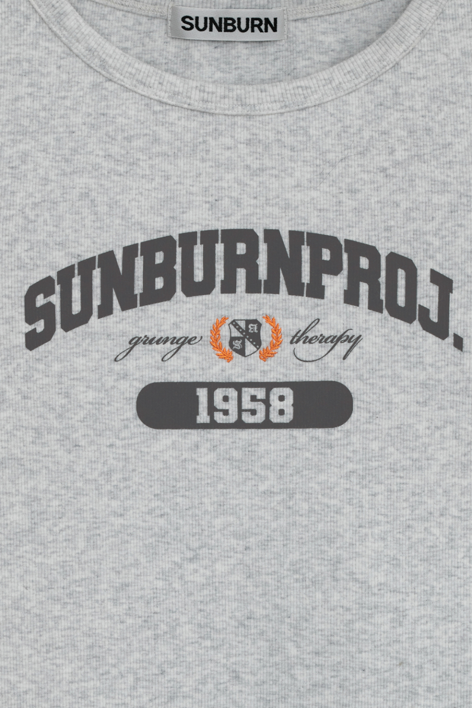 SUNBURN LOGO CAP SLEEVE T-SHIRT - 2 COLORS MELANGE GREY