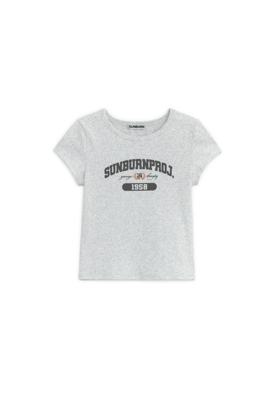 SUNBURN LOGO CAP SLEEVE T-SHIRT - 2 COLORS MELANGE GREY