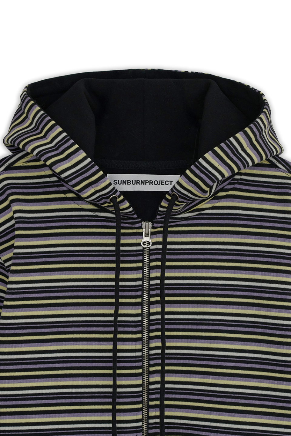 MUSINSA | SUNBURNPROJECT STRIPE FLAP POCKET HOODIE ZIP-UP, BLACK