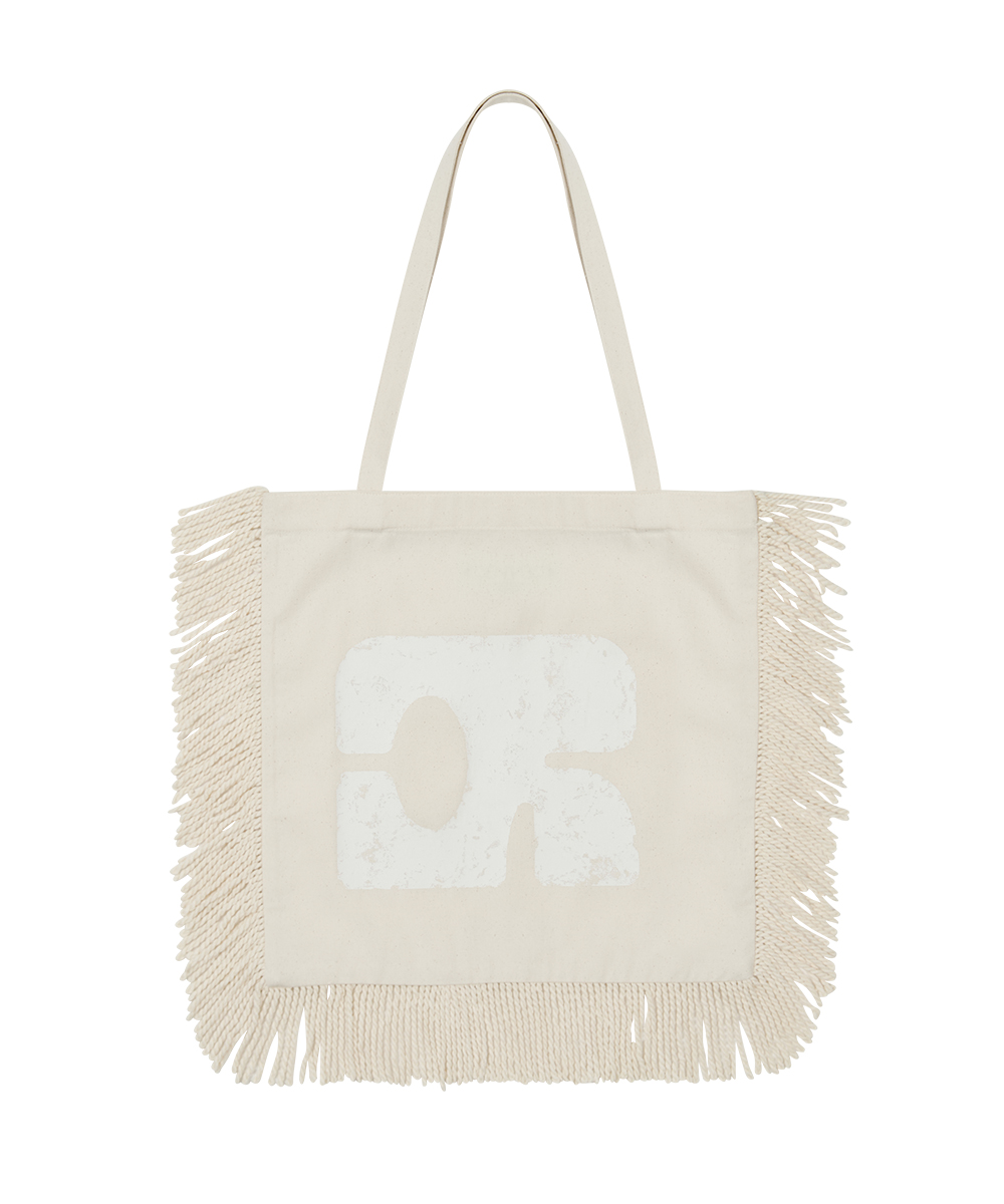 fringe emblem хлопок eco bag_ivory