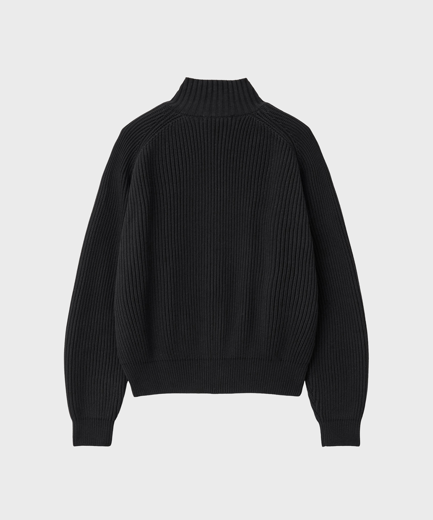Хлопковая куртка на молнии с высоким горлом (Black)