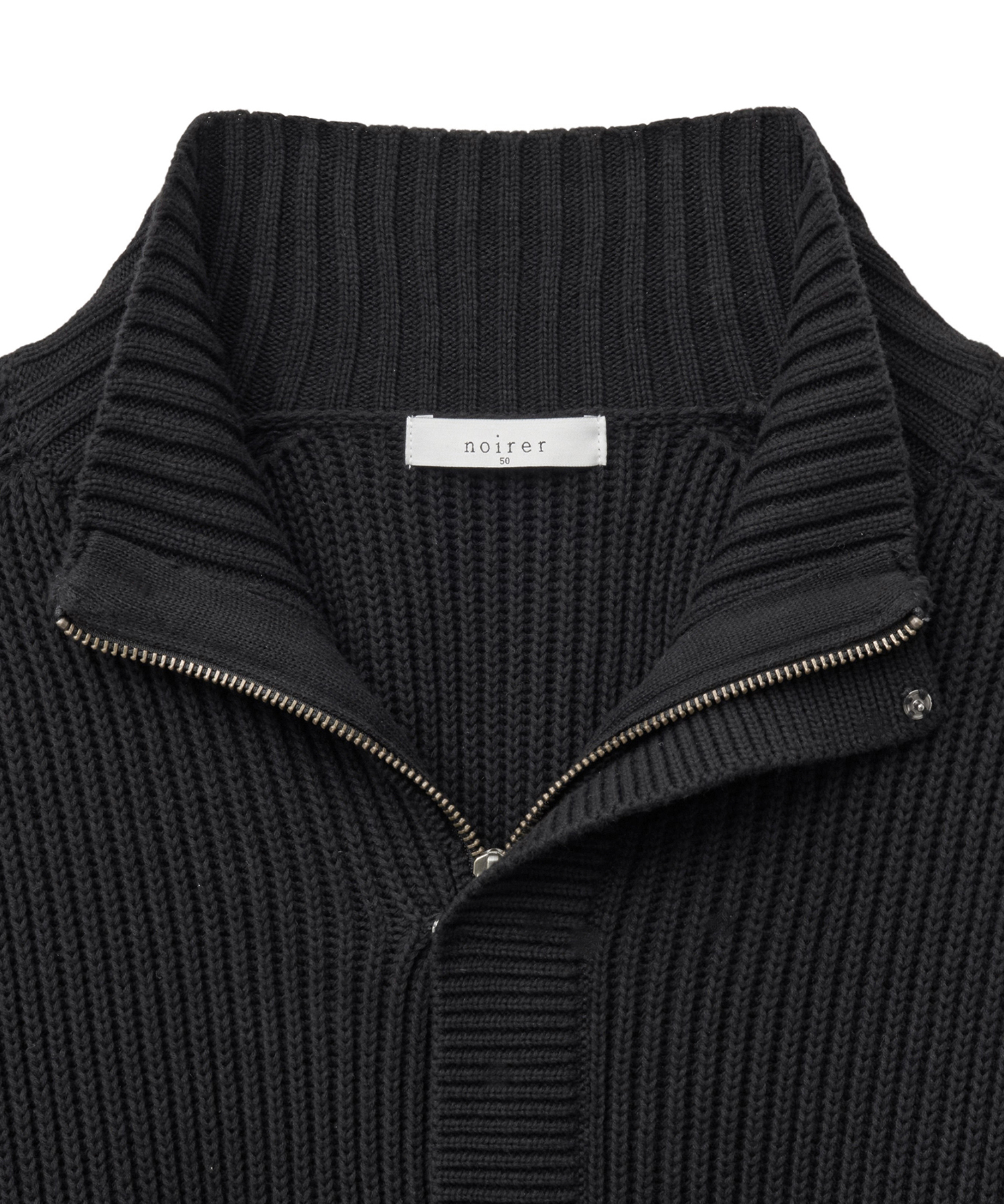 Хлопковая куртка на молнии с высоким горлом (Black)
