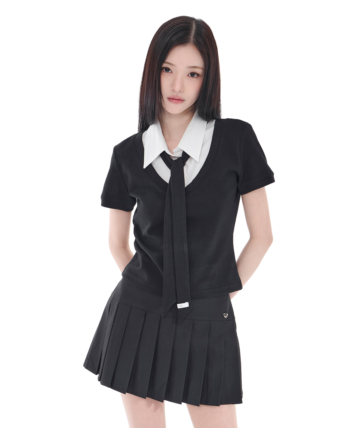 Tie Layered Top (Black)