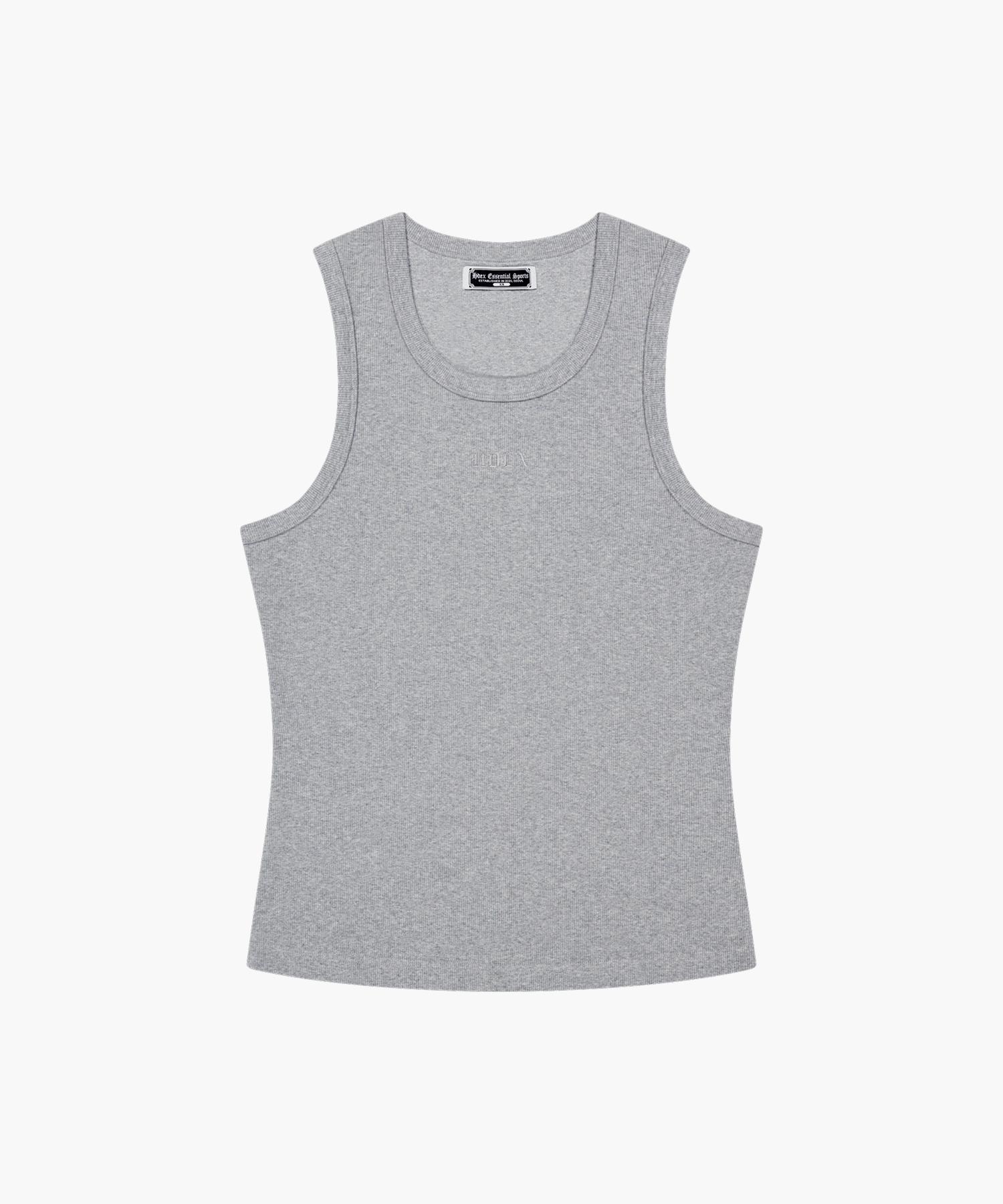 Essential Ribbed Body Fit Tank Melange Gray