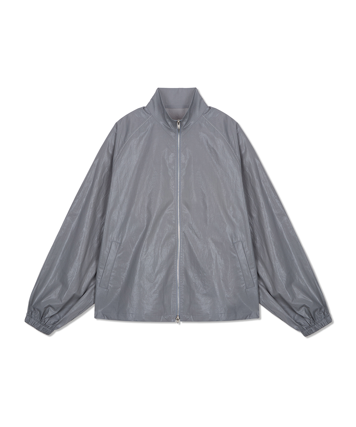 MATIN KIM LOGO COATING JUMPER IN DARK GREY
