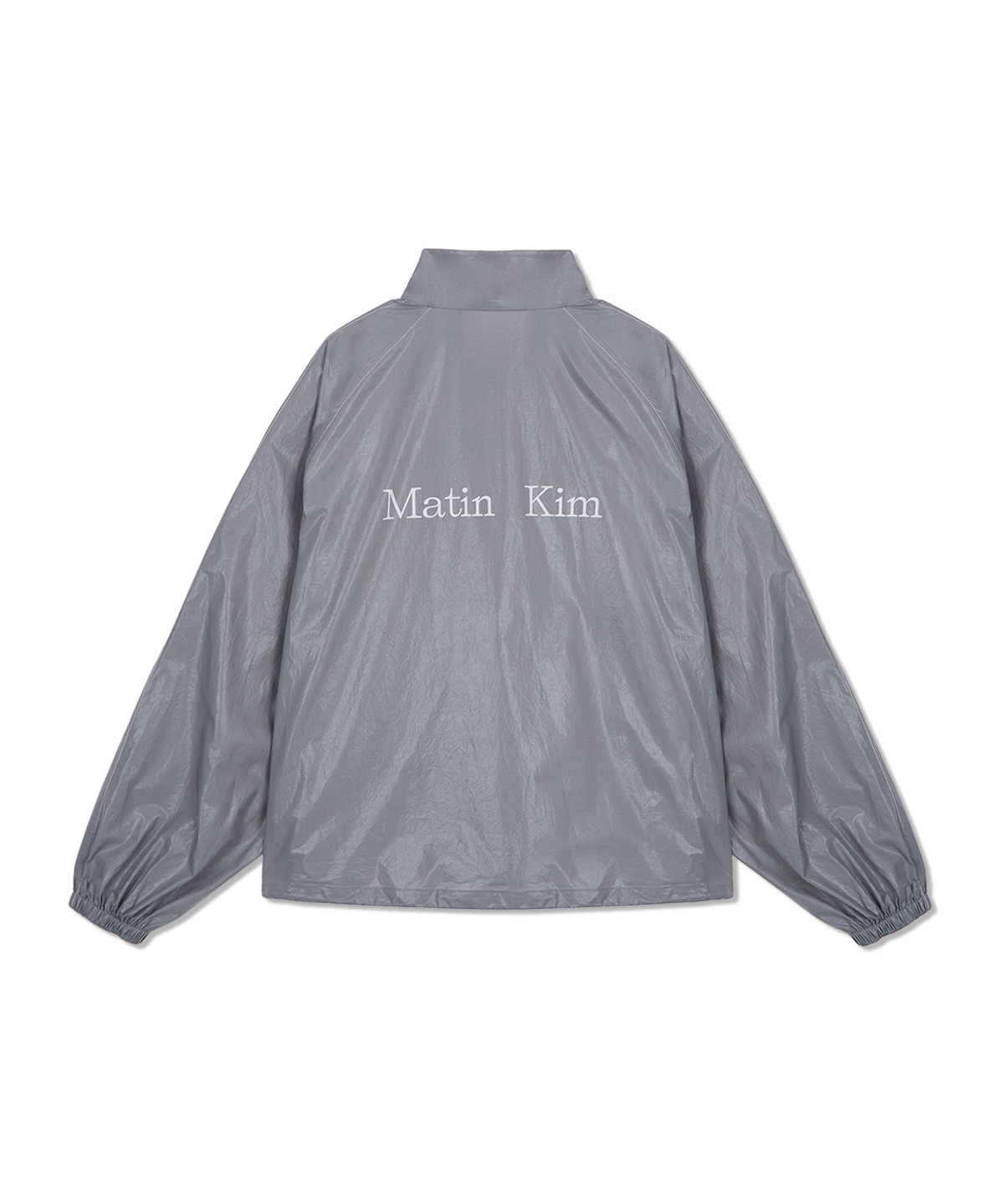 MATIN KIM LOGO COATING JUMPER IN DARK GREY