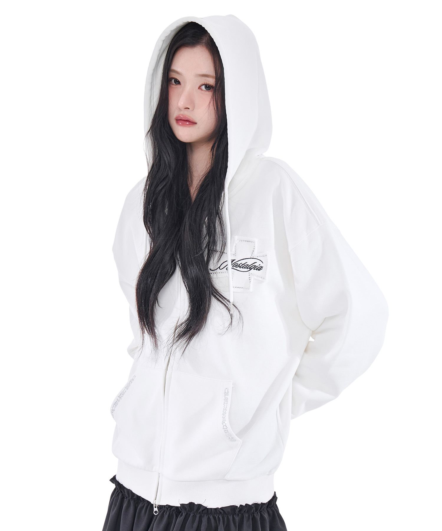 Nostalgia Hoodie Zip-Up (White)