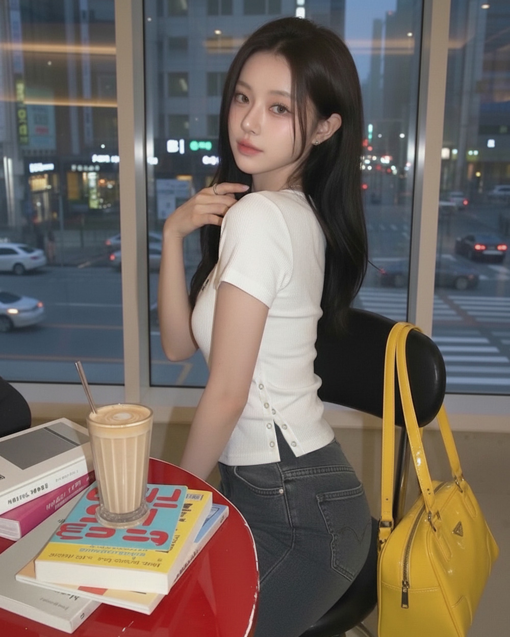 SLIT BUTTON CROP HALF T-SHIRT [6color]