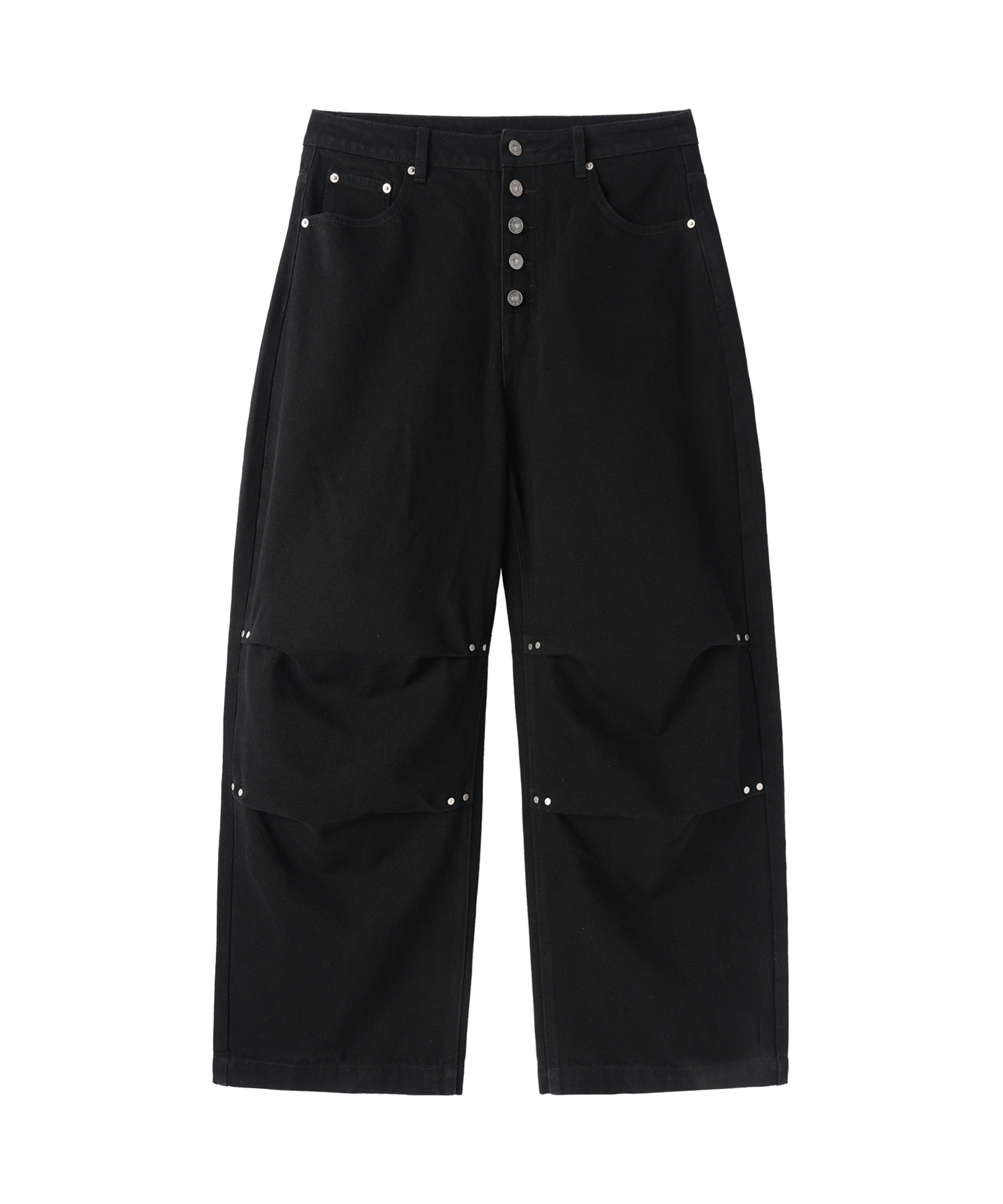 TUCK WIDE VOLUME PANTS - BLACK