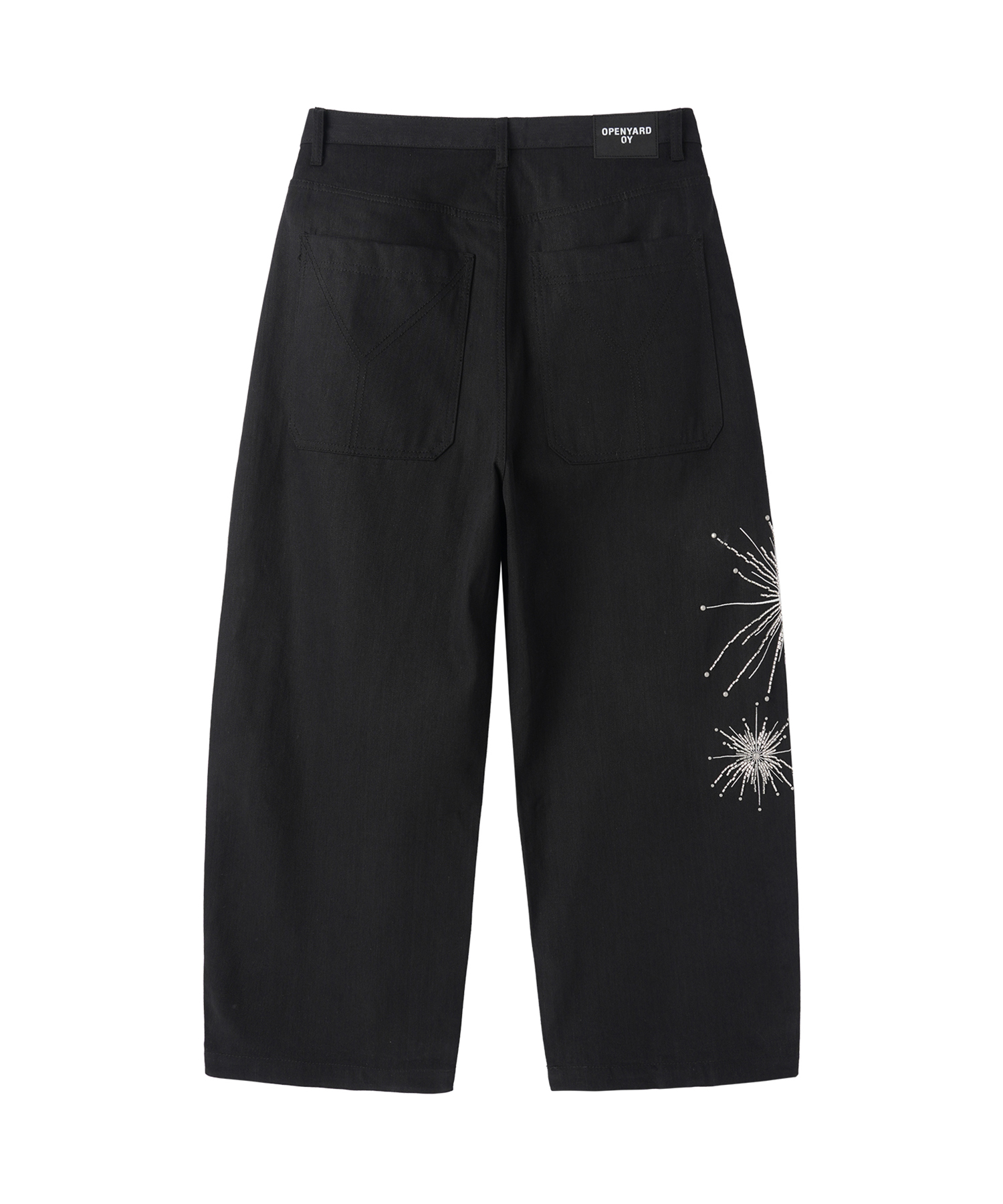 TWILIGHT BEAD WIDE VOLUME PANTS - BLACK