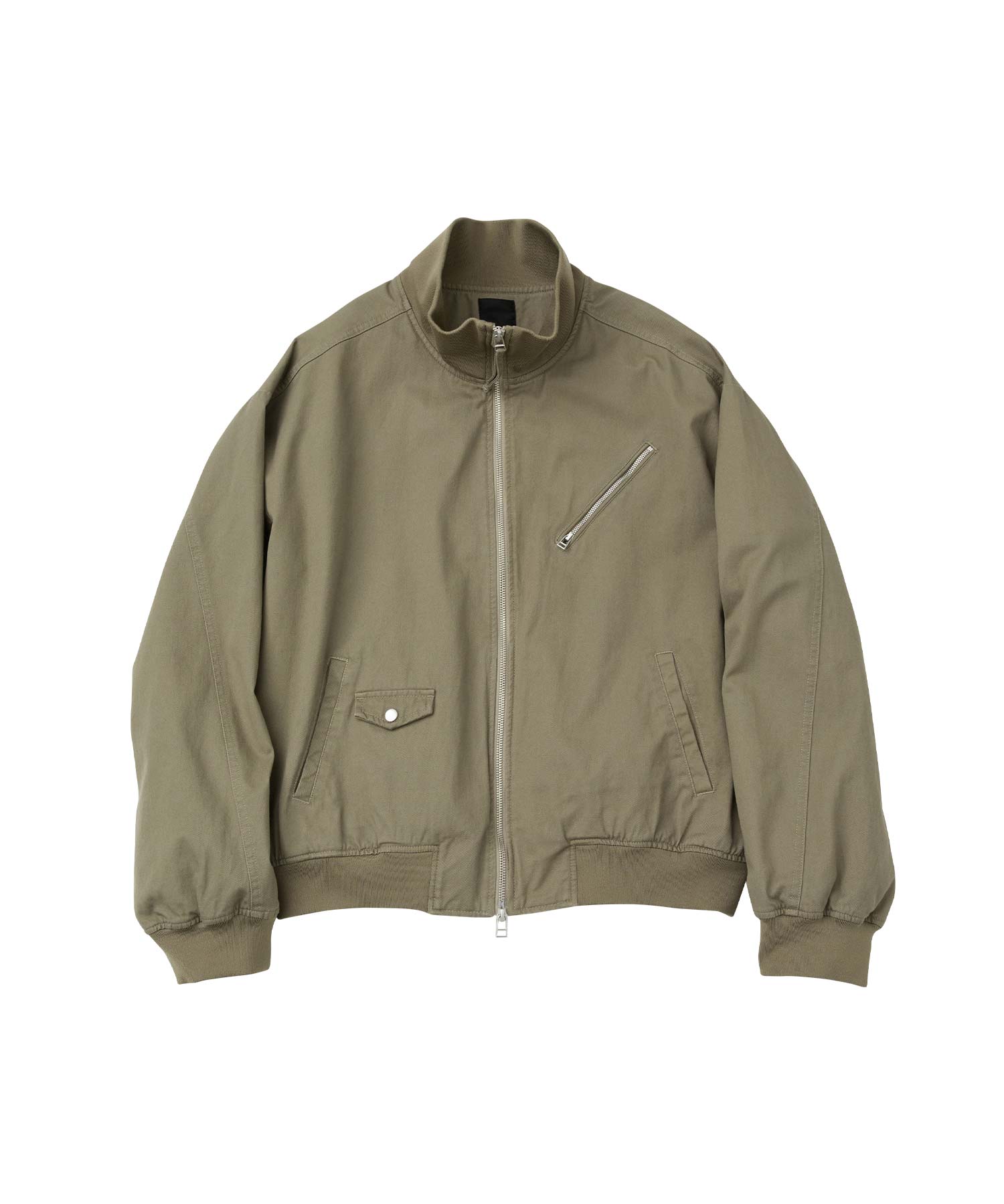 Винтажный хлопковый блузон с высоким горлом BEIGE