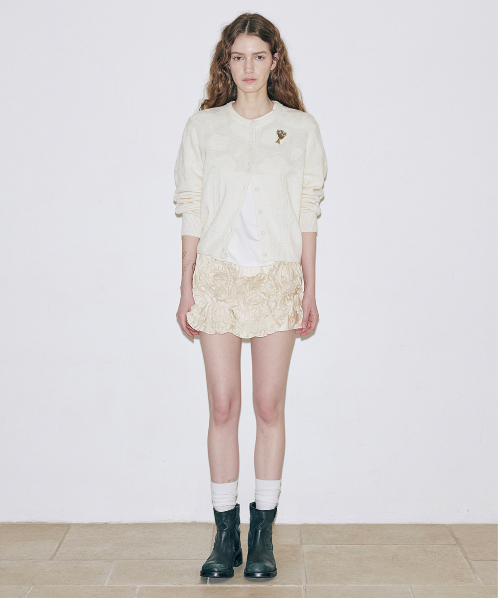 Reverse Flower Cardigan (Ivory)
