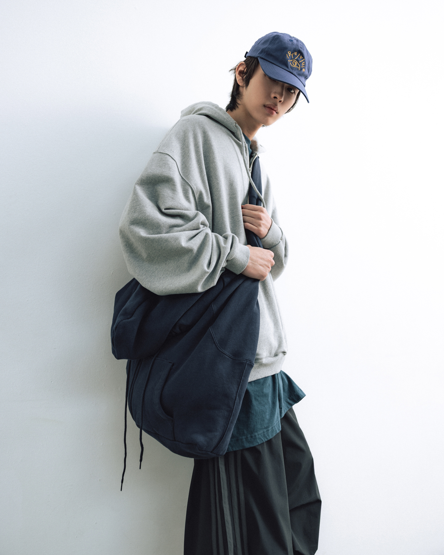 Zip-Up Hoodie Bag - Navy
