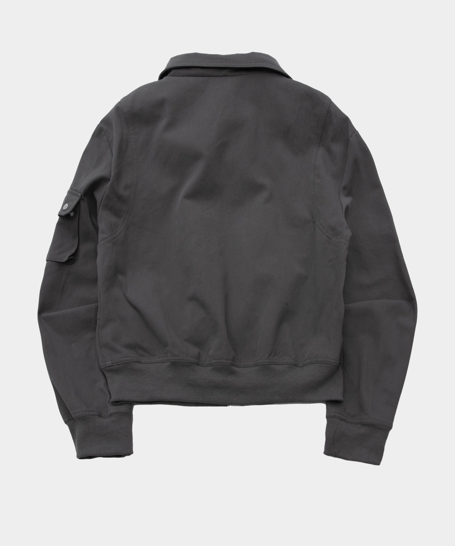 Double Pocket Single Collar Cotton блузон кроп куртка [Charcoal]