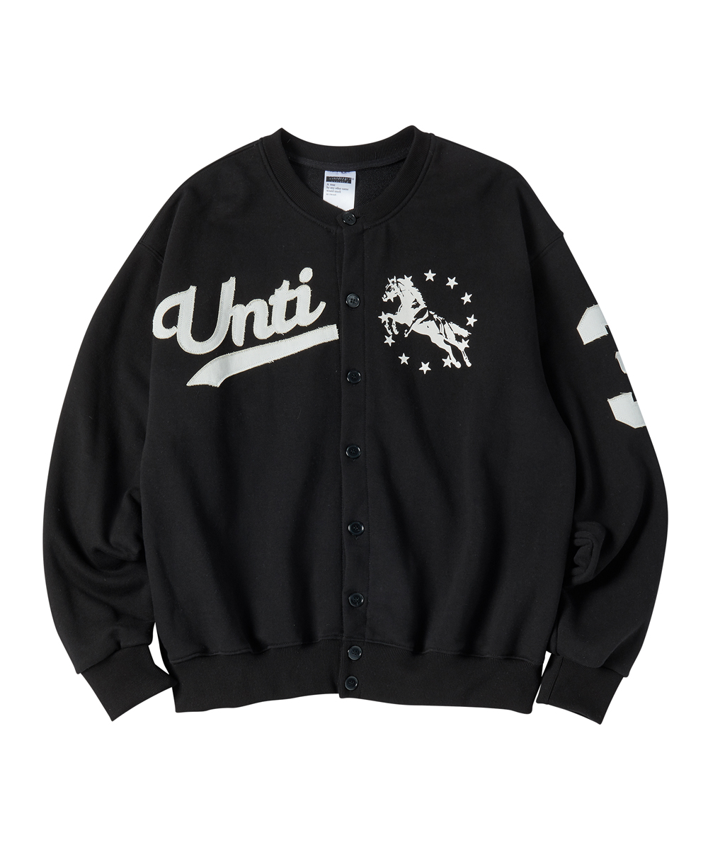 UNICORN VARSITY EMBLEM SWEAT JACKET BLACK