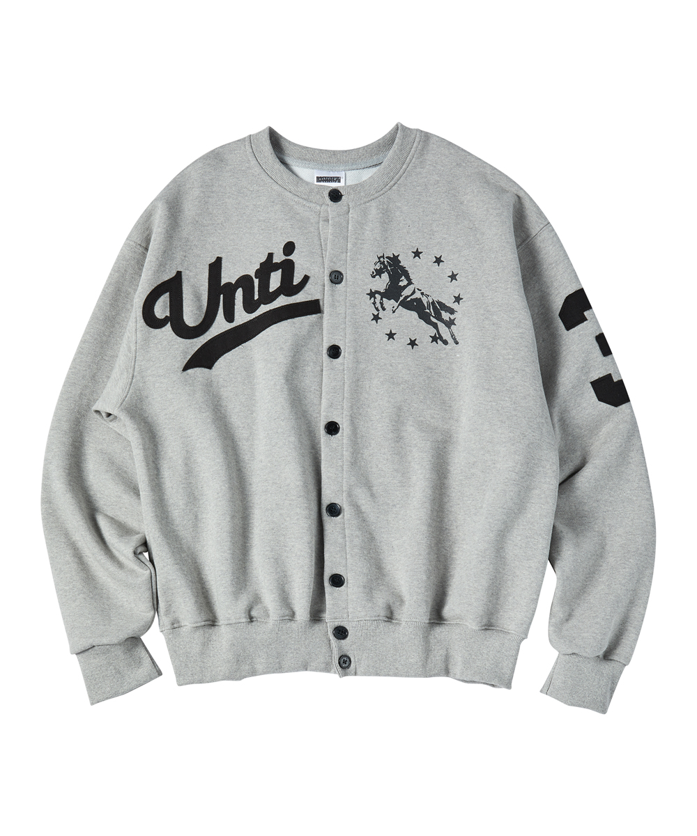 UNICORN VARSITY EMBLEM SWEAT JACKET GRAY